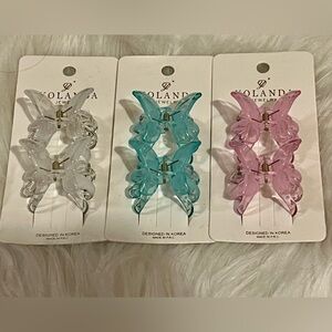 🤗NEW🤗Jewelry Butterfly Hair Clips Set, lot of 3